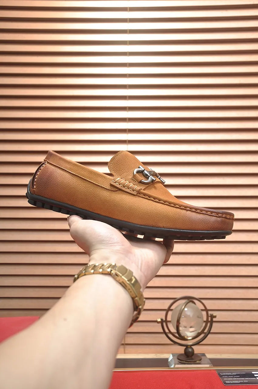 Men's shoes 💰460💶 [Ferragamo/Ferragamo] The latest model in the counter. Original imported open-sided fine cowhide hand-woven + imported 🐂 cowhide + original luxury metal buckle + original combination outsole. No pressure in comparison 38--44🎉